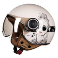Retro style half helmet for battery cars in bright two-tone colour with lightweight ABS construction