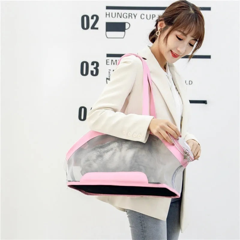 MOORPET leather cat carrier bag in solid colour with 25 litre capacity