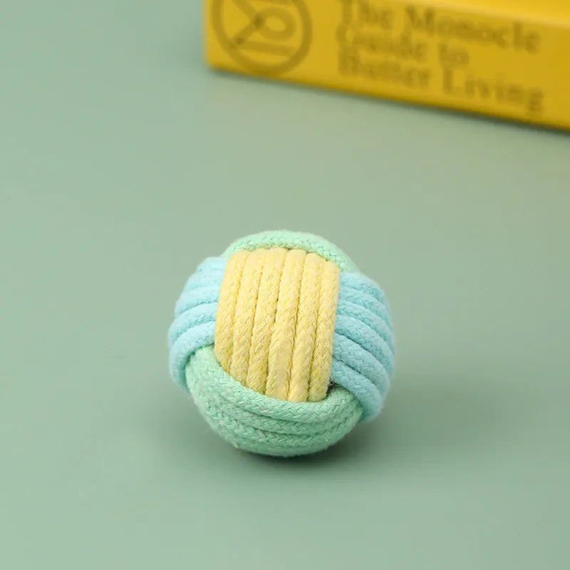 Handmade 5cm cat hair ball plush cotton toy in multiple colours for tooth grinding