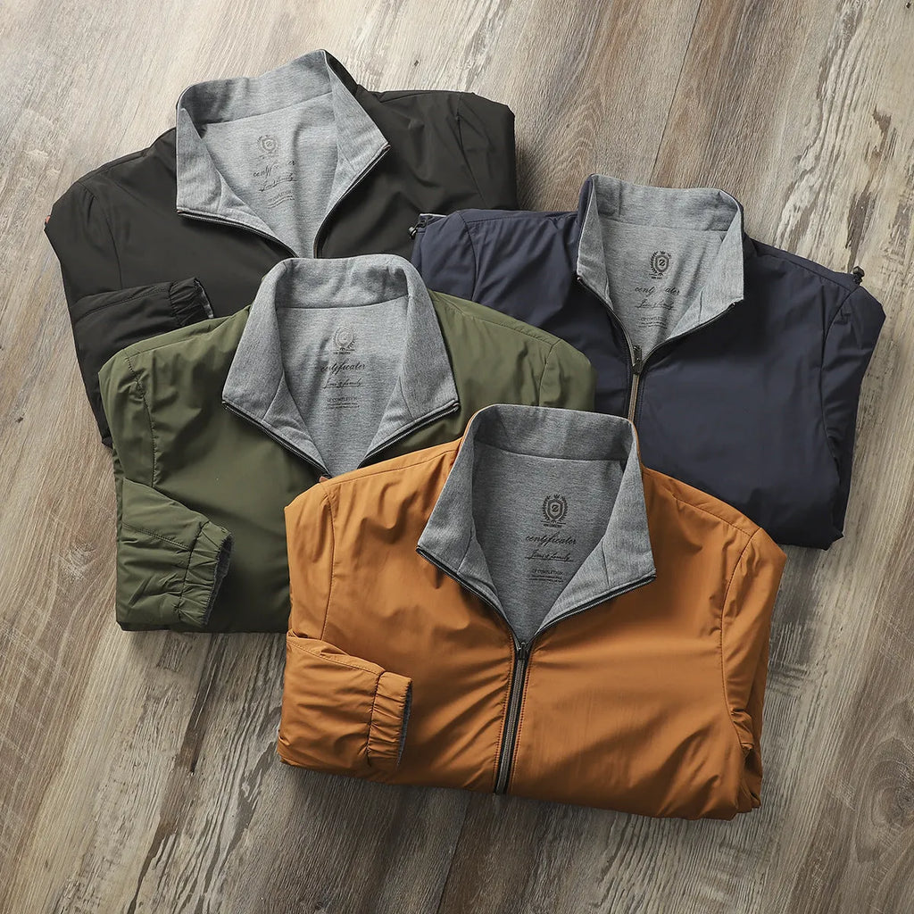 Men's stand collar jacket in regular fit with regular sleeves, available in four colour options