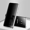 Black magnetic clamshell phone case with anti-peeping glass for Samsung Galaxy phones