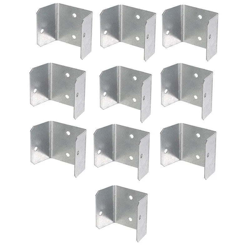 Metal fence plate holder U-clip bracket pack of ten in natural colour for 32mm 35mm 44mm 50mm fence clamps