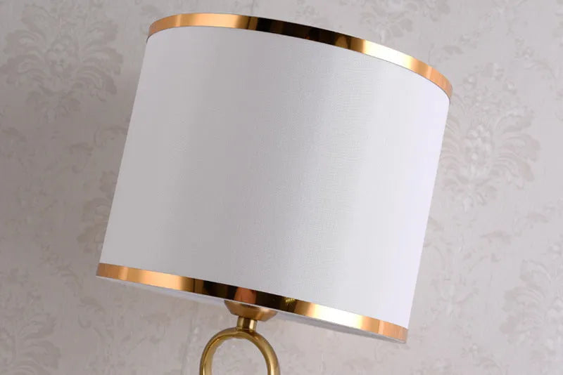 Creative bedside lamp with electroplated imitation copper finish, white or red colour, button switch
