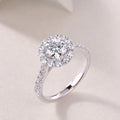 True Love 1-carat moissanite wedding ring set S925 silver platinum-plated in gift box with GRA certificate