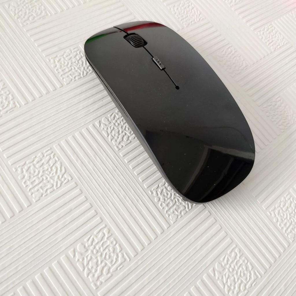 Bluetooth dual-mode wireless mouse in grey, compact rechargeable silent optical laptop mouse with USB cable