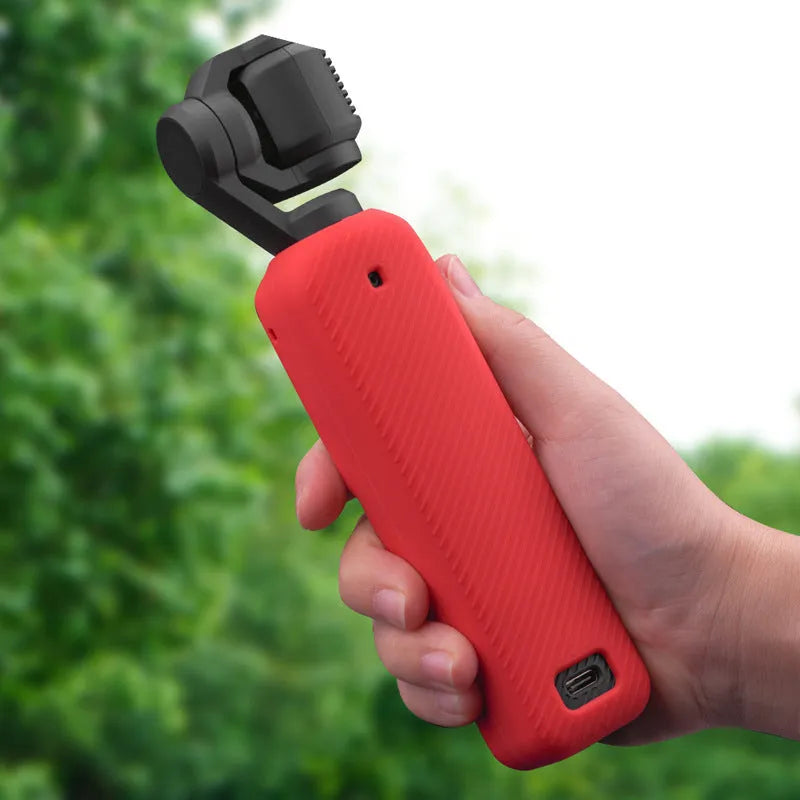 Black silicone protective sleeve for PTZ camera body showing non-slip texture and form-fitting design
