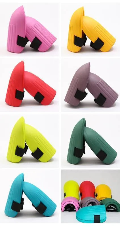 Pair of EVA knee pads in grass green colour, 19x15x1.3cm, for gardening kneeling protection