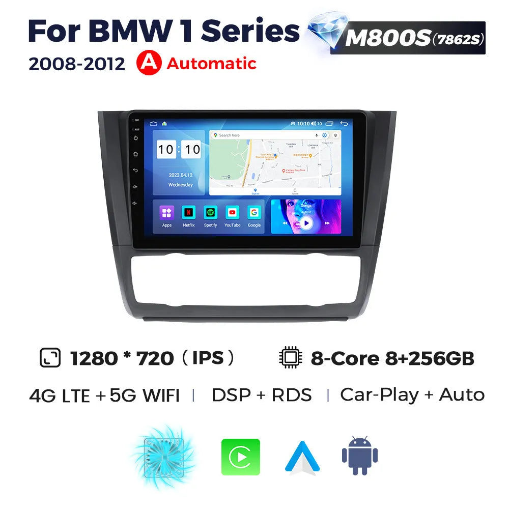 9-inch Android car navigation touchscreen unit for BMW E87 dashboard installation