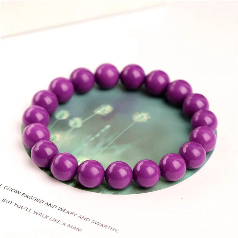 Jiuya Crystal Purple Mica unisex bracelet with polished 5A grade crystal beads in single circle design