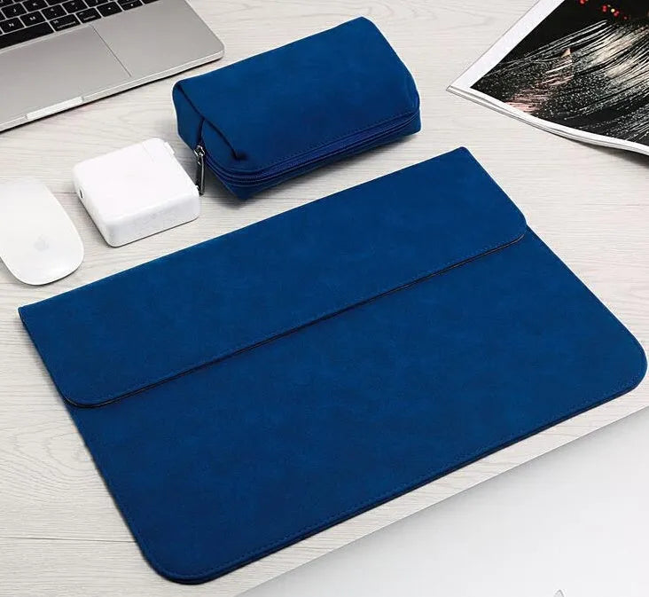 Frosted abrasive computer bag sleeve in grey for 13 inch MacBook Pro with textured surface
