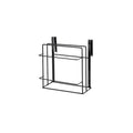 Double layer iron kitchen towel and chopping board rack hanging under a cabinet, black colour, nail-free installation
