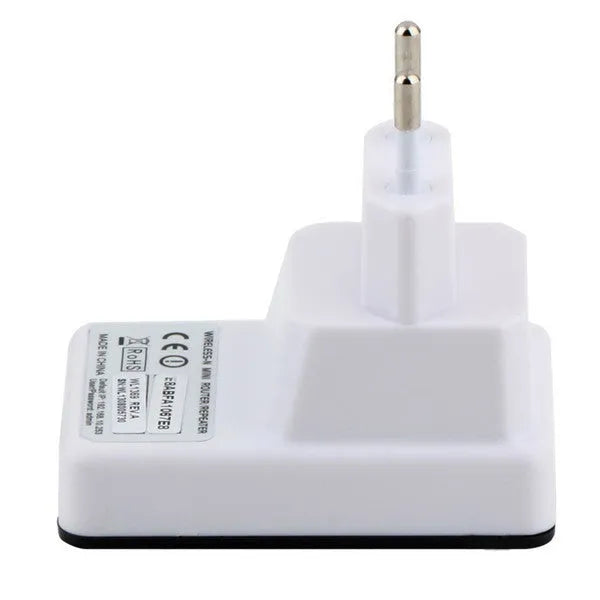 300Mbps mini wireless router with compact design showing WPS button and LAN ports