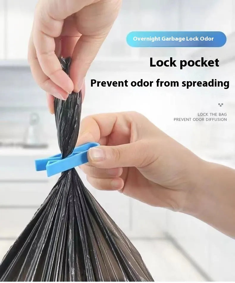 Pack of 10 white PP plastic garbage bag fixing clips for rubbish bins