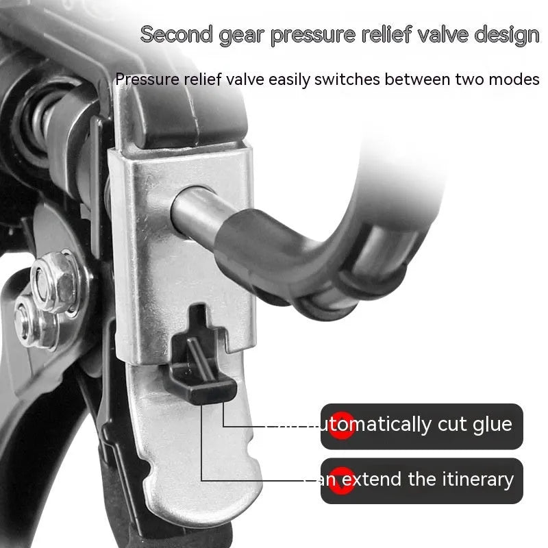 Aluminium alloy professional glue gun for silicone sealant and structural adhesive application.