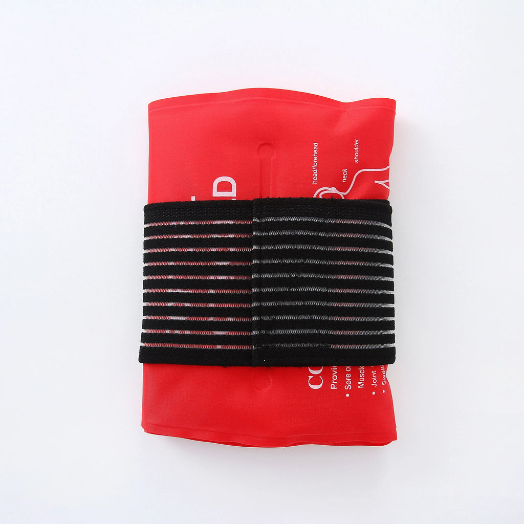 Sapphire blue nylon silk binding knee ice pack 44.5x17.5cm for sports sprains and cold compress therapy