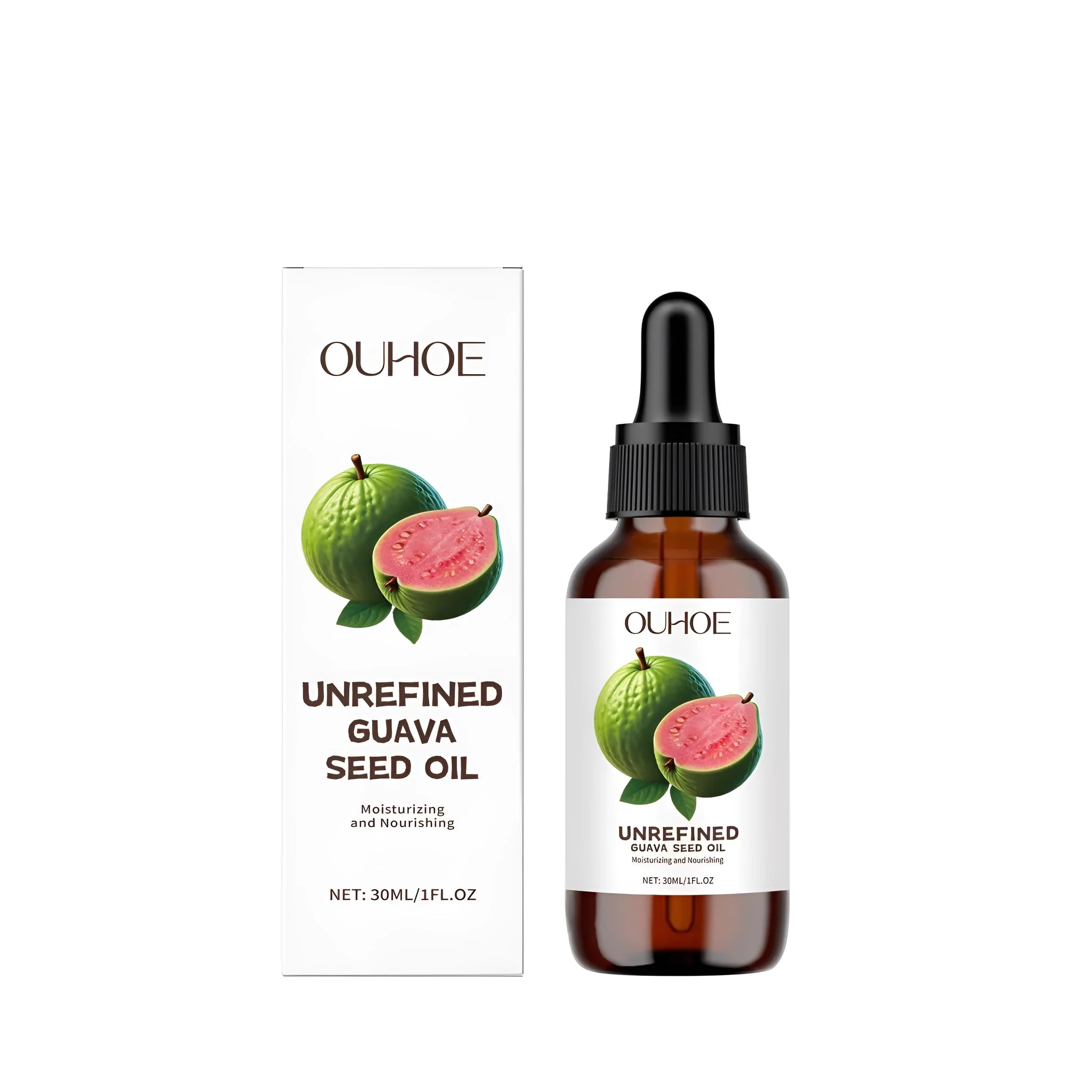 30ml guava seed oil facial serum in dropper bottle with antioxidant ingredients