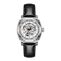 Mechanical watch with luminous hands and leather strap in multiple colour options