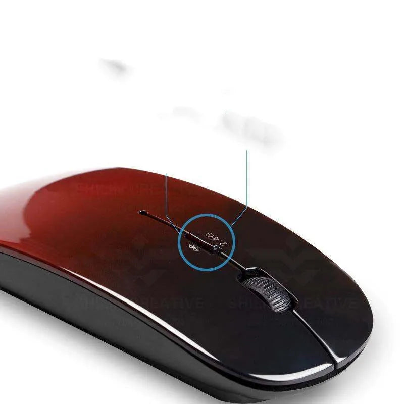 Wireless Bluetooth dual mode mouse in black with three buttons and four-way roller
