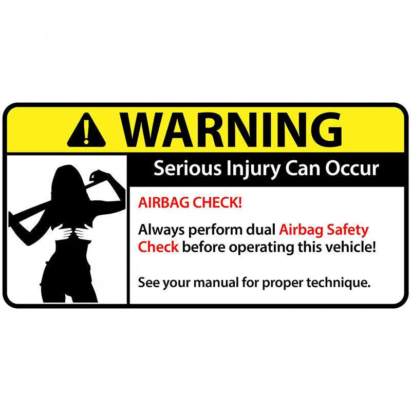 13cm PVC vinyl comic car warning sticker on vehicle window