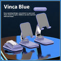 Folding portable aluminium alloy desktop phone tablet stand in four colour options