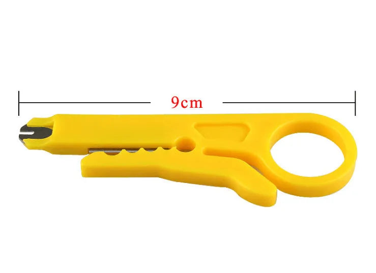 Yellow mini portable wire stripper tool with 0.6mm stripping diameter for electrical and communication cables