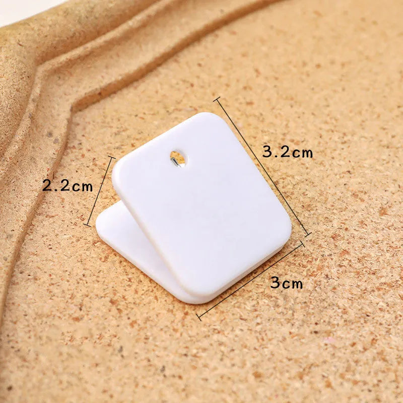 Square plastic photo note holder in white, black, or transparent measuring 3.2cm x 3cm
