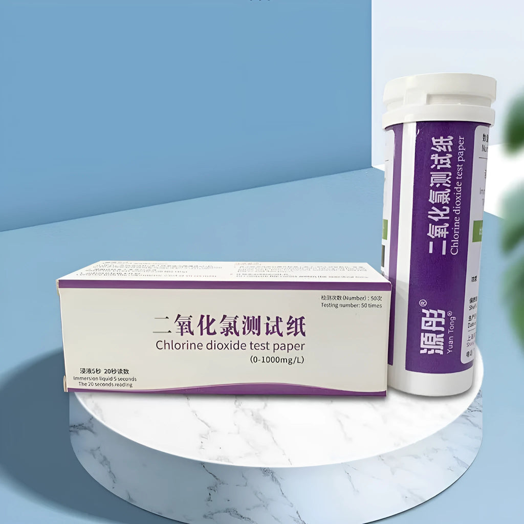 Chlorine dioxide test paper bottle containing 50 pieces for 0-1000mg/L waste water concentration detection