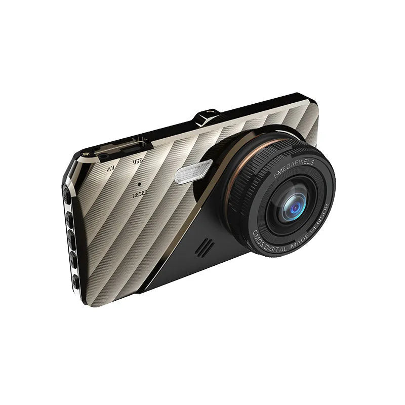 4-inch dual lens dashboard camera with touch screen for front and rear vehicle recording