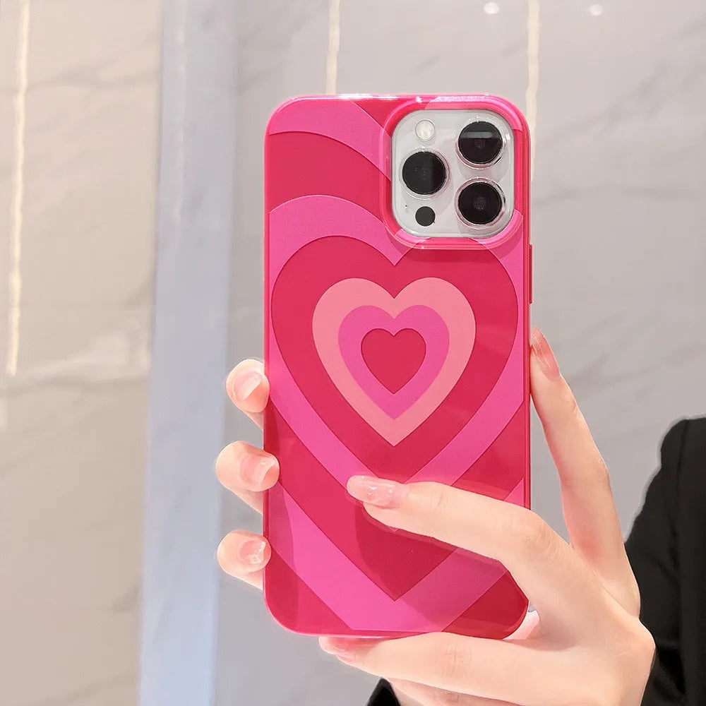 Pink Tianku Anti Falling Love soft TPU phone case for iPhone with stripe and graffiti design