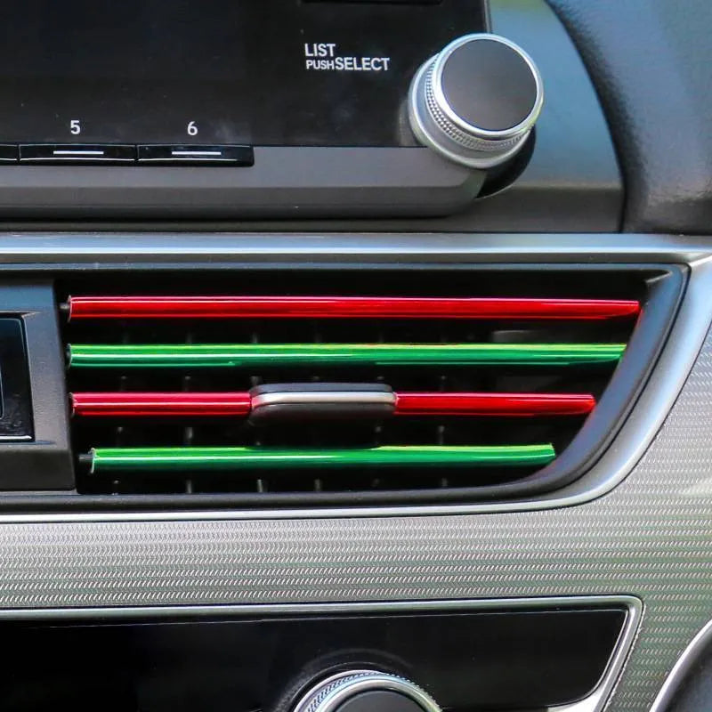 Automobile air outlet decorative strip set of 10 PVC pieces 20cm length car vent trim in multiple colours