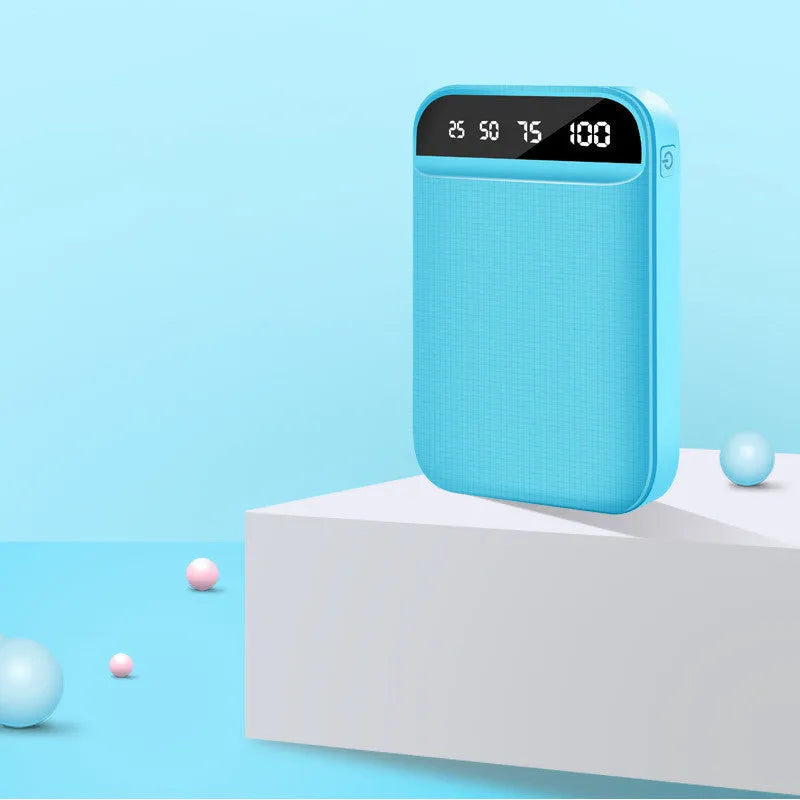Compact rectangular mini power bank in choice of colours showing multiple USB ports for charging devices