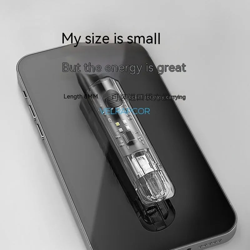 Black portable outdoor flashlight with USB charging port and compact plastic design