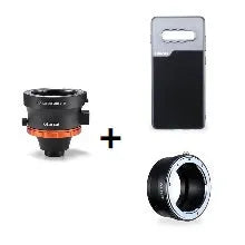 Black mobile phone case for Samsung S10 Plus with aluminium back and camera lens design standing on a surface
