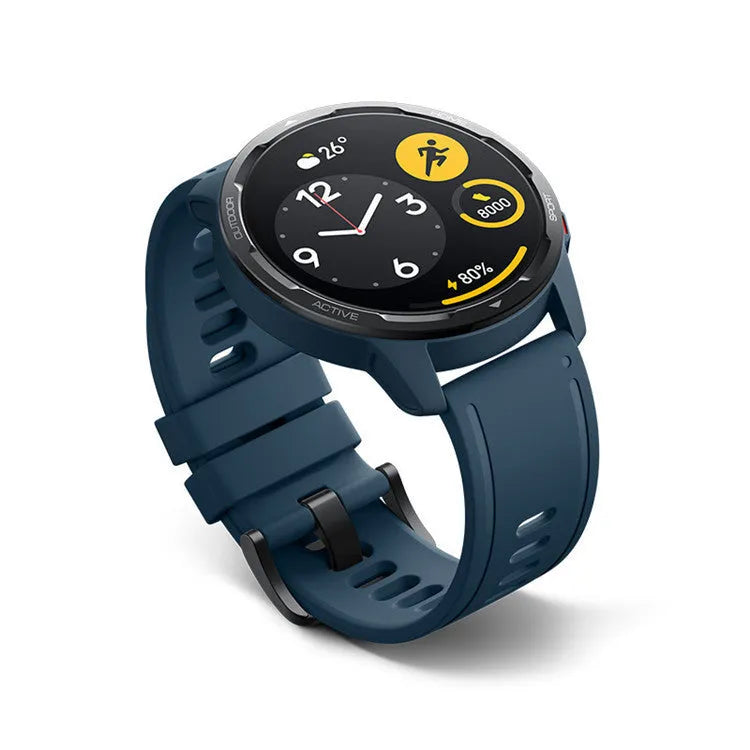 Call Dual Band GPS Motion Pedometer Smart Watch with 1.43 inch screen and silicone strap in star shining black