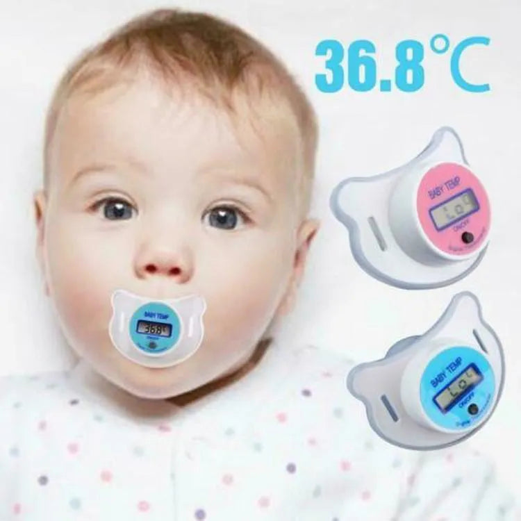 Baby pacifier digital thermometer in Pink colour for infant temperature monitoring