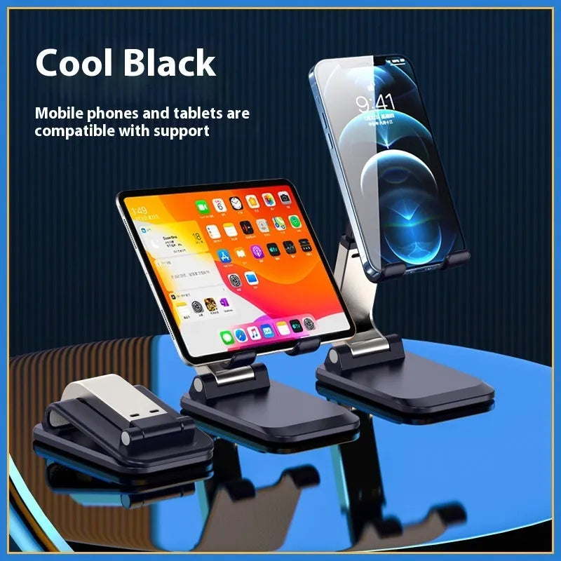 Folding portable aluminium alloy desktop phone tablet stand in four colour options