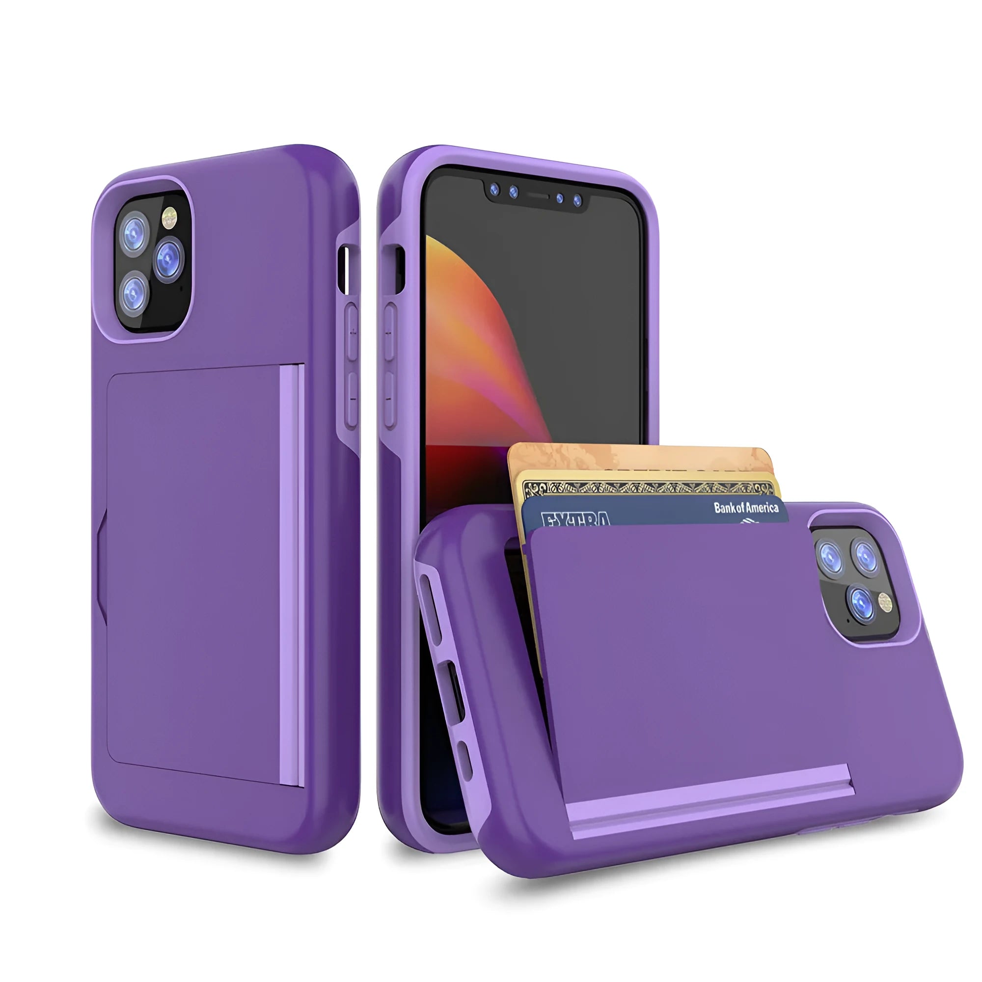 Simple solid-colour TPU and PC back cover case for iPhone 11, 11 Pro, and Pro Max in six colour options.