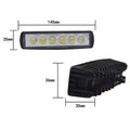 Black die-cast aluminium car auxiliary LED spotlight with bracket for mounting.