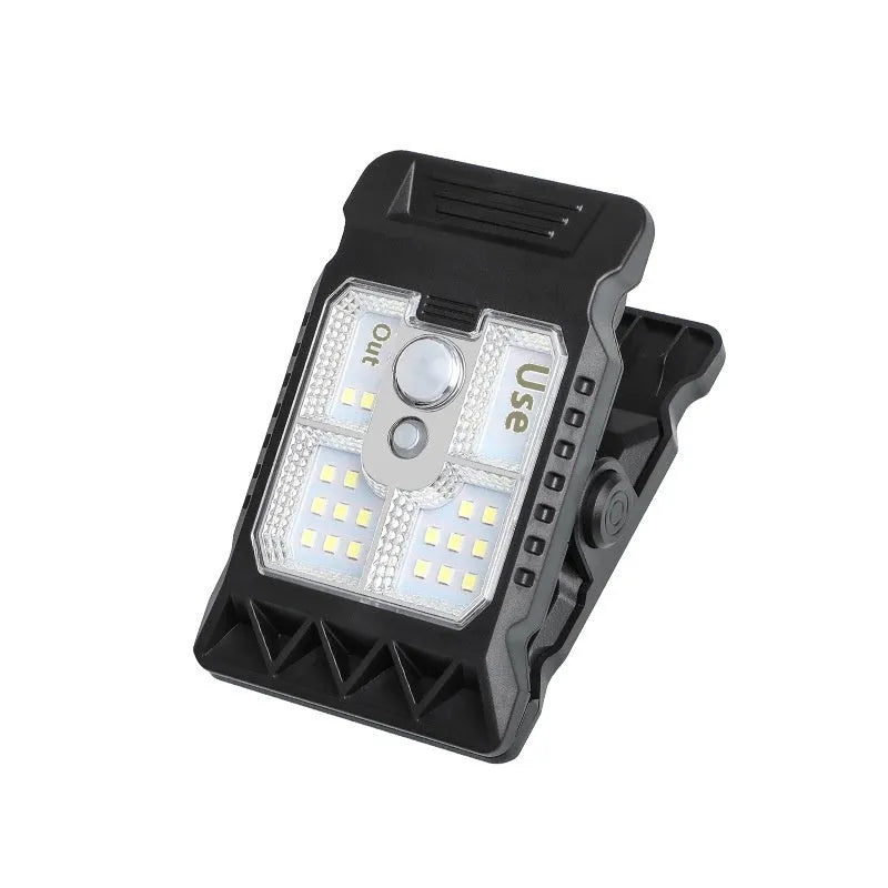 IP65 waterproof motion sensor clip lamp with compact ABS housing and clip mount.