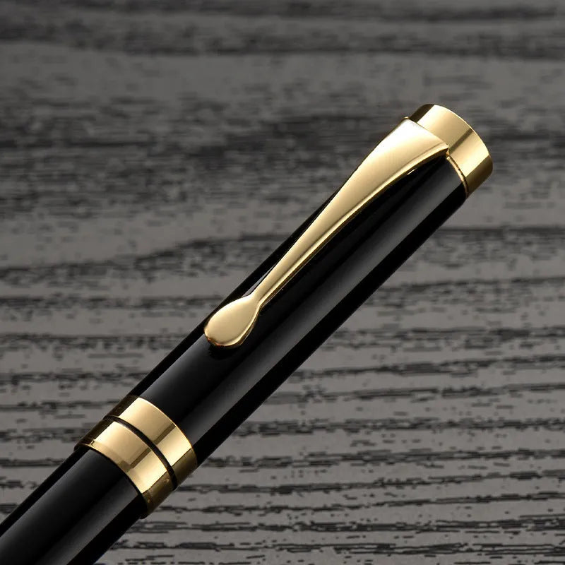 Metal fountain pen with gold clip and 0.5mm F nib for calligraphy practice