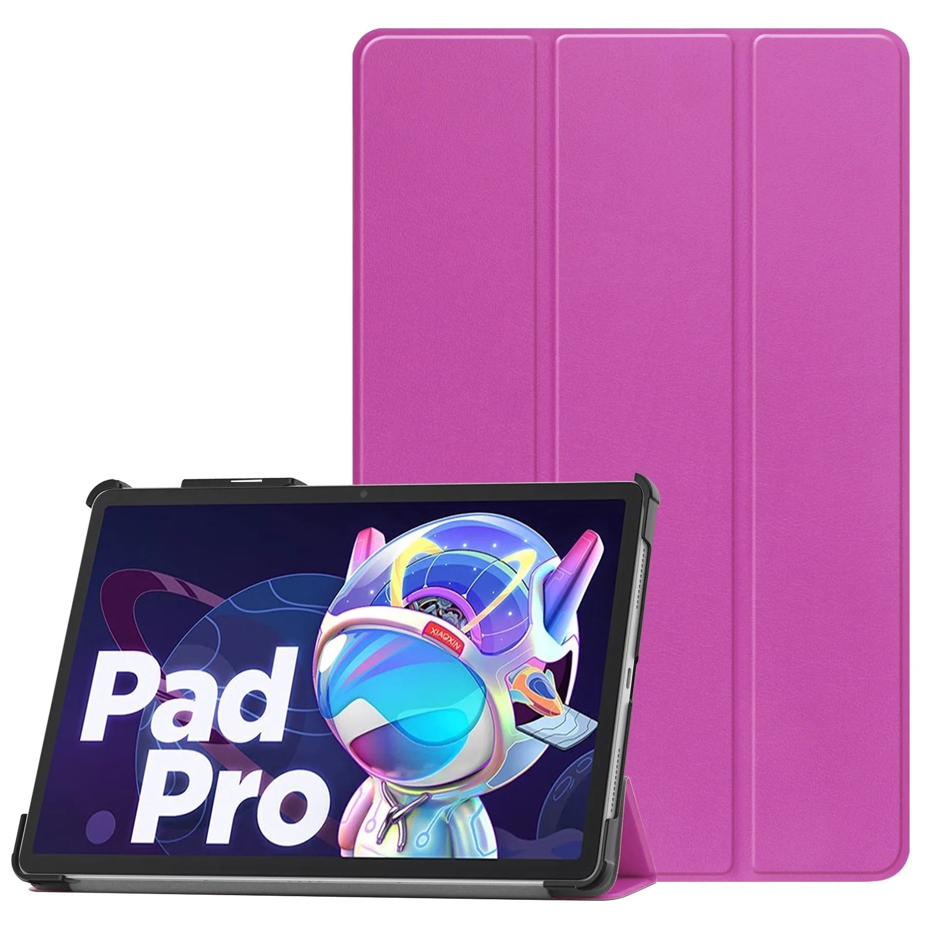 Lenovo Tab P12 12.7-inch tablet protective case in a three-fold stand position, showing one of the many available colour and pattern designs.
