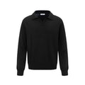 Loose acrylic fiber bottoming shirt in black, pullover style, front view