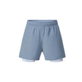Men's black running shorts with built-in liner and high elastic waistband for summer fitness