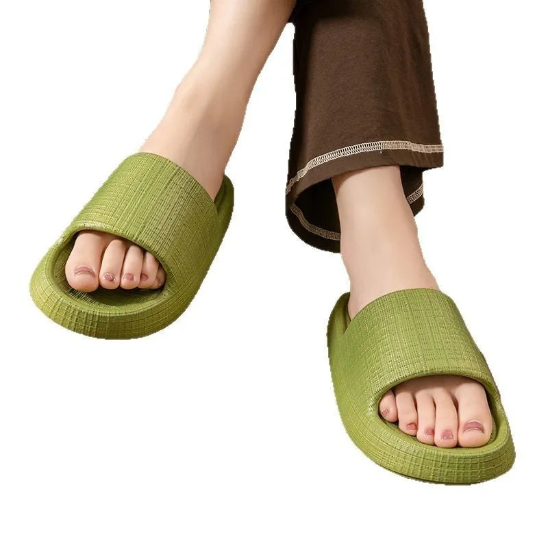 Adult unisex EVA non-slip toe ring slippers in five colours with injection-moulded sole