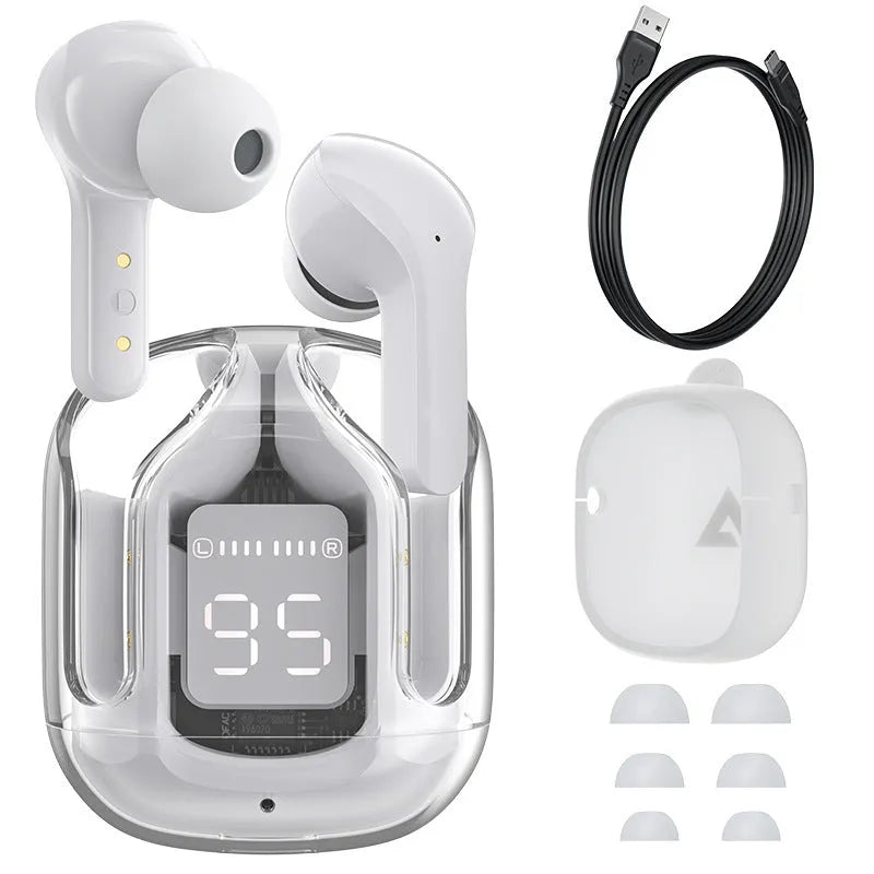 Mini wireless Bluetooth headset with LED digital display in multiple colour options