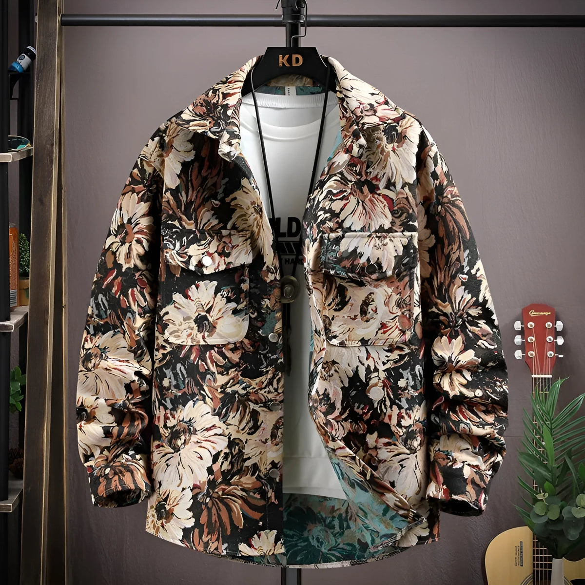 Personality casual lapel shirt coat, long sleeve straight hem, available in multiple colours for spring autumn