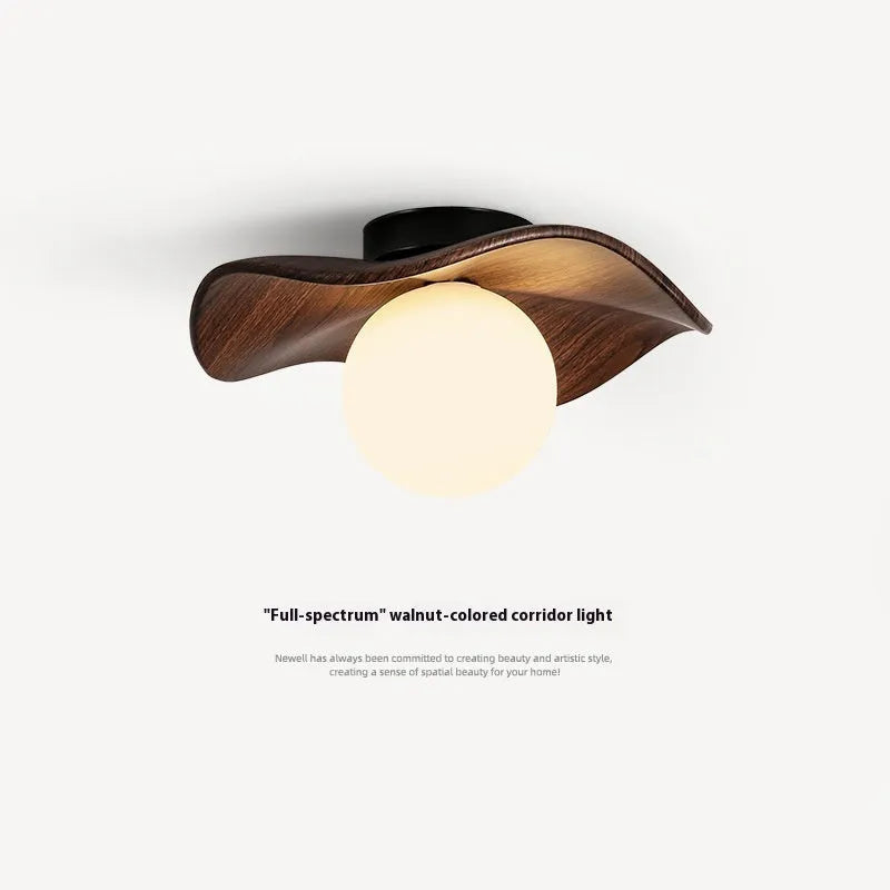 Antique style retro ceiling lamp for corridor or entrance in beige brown colour, 220V ceiling light