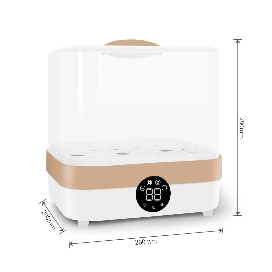 Baby bottle sterilizer and dryer model ZRX-0860 in polypropylene with 400W power and 10-minute cycle