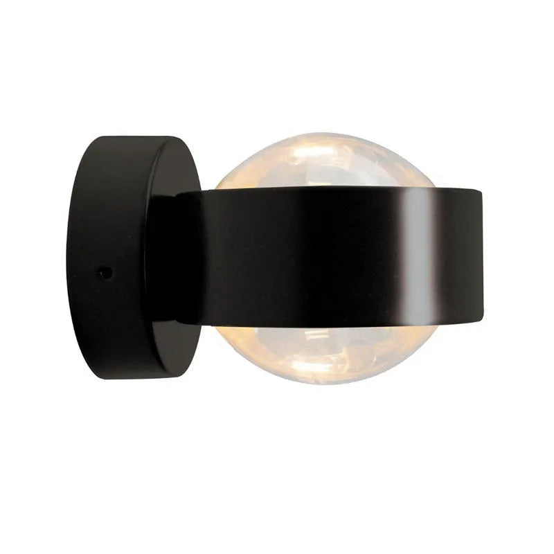 Modern small wall lamp in black finish for bedroom bedside or hallway
