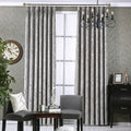 Modern chenille blackout curtain in neutral colour with jacquard weave texture